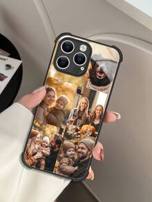 1pc Customized Photo Puzzle Phone Case, Compatible With Iphone 16 Pro Max/16 Plus/16 Pro, Compatible With Iphone 17 Pro Max/17 Pro/17/17 Air, Wedding Customized Image, Gift For Couples, Friends, Family, Graduation - Black - View 6