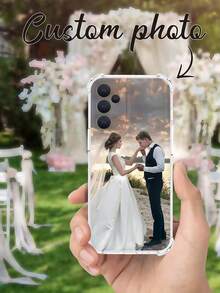 Customized TPU Transparent Anti-Drop Phone Case, Silicone Phone Cover Compatible With Apple/Galaxy/Realme/Honor/Redmi/OPPO Phones, Personalized With Text And Images For Father's Day, Labor Day, Valentine's Day, Birthday, Couples, Pets, Flowers, Butterflies