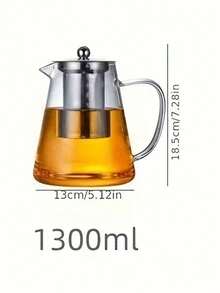 1pc High Borosilicate Heat-Resistant Glass Teapot With Stainless Steel Infuser, Suitable For Home, Gongfu Tea, Family, Restaurant, Camping, Office, Heatproof Teapot, Triangular Pot Can Be Directly Heated On Open Flame And Frozen In Refrigerator - Transparent 1 - View 9
