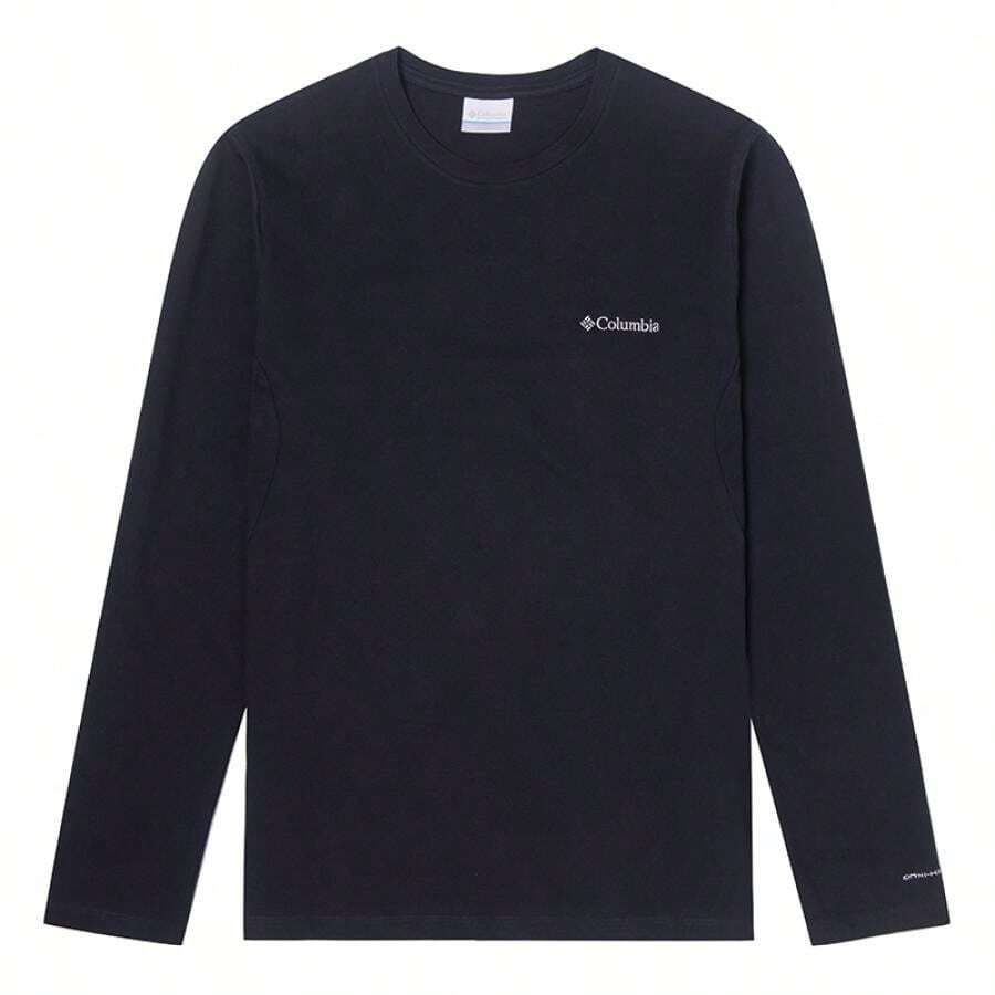 Columbia Men's Round Neck Long Sleeve T-Shirt, Soft & Comfortable, Black, Street, Sports, Running, Commute, Casual Wear XE9365