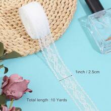 White Lace Ribbon Crafts, Vintage Cute Fabric Lace Trim Sewing, Wrapping, Wedding Bridal Decoration, Floral Bouquet,(10 Yards, Style 1) - 樣式 1 - 查看 3
