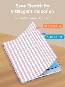 Kingsung 简约紫色直线图案平板电脑保护套，兼容 iPad 9.7/10.2/10.5/10.9/12.9/Pro 11（第十代），兼容三星 Galaxy Tab S6 Lite 10.4 英寸，兼容 Kindle Paperwhite 第十二代（2024 年款），Kindle 第十一代（2022 年款），柔软防震，带智能支架/自动唤醒/睡眠功能 - 彩色 - 查看 5