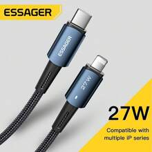 ESSAGER 20W/27W USB C To Ios Cable Fast Charging Power Digital Display Suitable For Mobile Phone Data Transfer 480Mbps