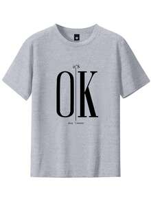 Herren Regular Fit Kurzarm T-Shirt mit einzigartigem Buchstabendruck, lässiges Outdoor Sportshirt für Laufen, Golf, Angeln, Basketball, Camping, Fitness, Schwimmen, Strandaktivitäten. Geeignetes Geschenk für Ehemann oder Freund - Hellgrau - Übersicht 2