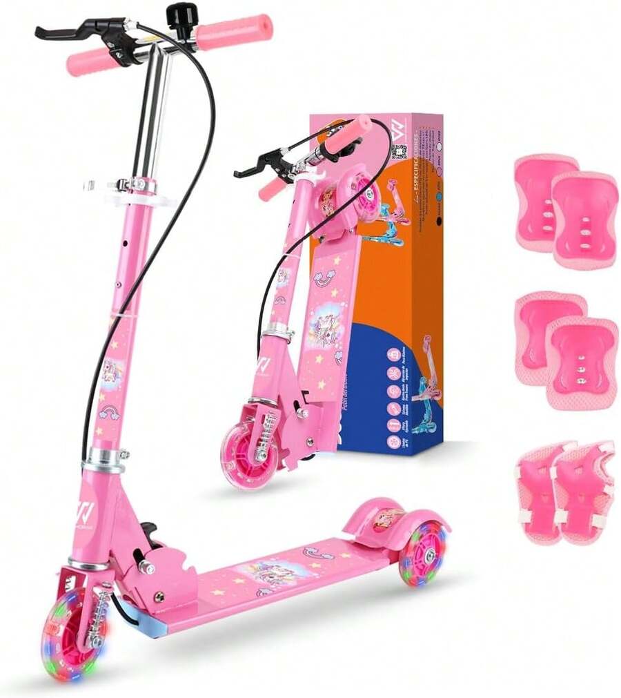 Kick Scooters, Foot Scooters - 黑色 + 護膝 - 查看 1