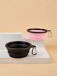 1pc 350ml/650ml Travel Portable Pet Bowl With Clip, Foldable For Drinking & Feeding Dog Outing Dog Stuff Dog Water Bottle Water Bottle