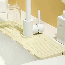 Sink Drain Mat, Waterproof And Anti-Mold Splash Guard For Kitchen Faucet, Countertop, Sink, Non-Slip Drying Mat,Non-Slip Kitchen Mats For Sink Side, Natural And Hygienic Kitchen Essential For Home And Kitchen Room Decor, Part Of Your Cozy Fall& Winter Styles And Christmas Decorations