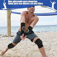 Rodilleras De Voleibol Y Mangas De Brazo 3pcs, Accesorios de voleibol, 2 Pares Rodilleras Voleibo y Mangas Voleibol y Mochila unisex con cordón, Tenis, Ciclismo, Montañ, etc (L/Adulto) - Negro - Ver 6