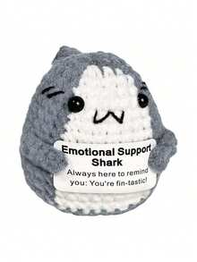 1 Mini Funny Potato, Front Crochet Shark/Penguin Gift, Crochet Animal, Shark/Penguin Lover Friend Female Male Unique Birthday Gift (Gray),Halloween And Christmas Gifts