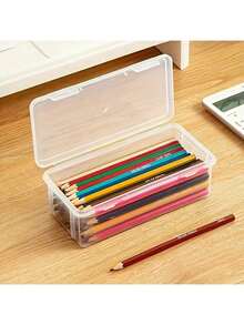 4 - Pack Clear Plastic Storage Boxes – Stackable, Transparent Organizers! Perfect For Home, Office, School. Store Stationery, Crafts, Small Items. Durable, Space - Saving Design. Ideal For Organizing Enthusiasts, Students, & Busy Professionals.