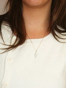 1pc Western Vintage French Style Minimalist Fashionable Luxurious Elegant High-End Natural Freshwater Pearl Cross Titanium Steel Necklace, Gold Jewelry For Women, Suitable For Daily, Date, Party, Evening, Vacation, Gift For Family, Friends, Mother, Wife, Couple, Friendship, Love, Christmas, Exquisite Packaging