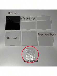 1pc Customized Transparent Acrylic Dustproof Display Box, Suitable For Displaying Flowers, Figurines Or Collectibles (Please Remove The Protective Film Before Use, And Select The Appropriate Size According To Your Needs) - Black - View 6