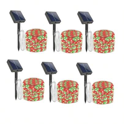 太阳能仙女灯，暖白 104 英尺/72 英尺/39 英尺/12 英尺太阳能灯串户外防水，8 种模式 LED 闪烁灯适用于花园庭院树婚礼，太阳能仙女灯太阳能地面灯太阳能灯户外灯串太阳能户外灯串