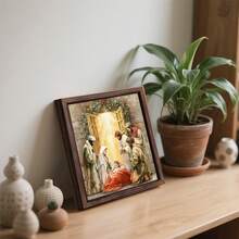 1 pièce/2 pièces Cadre photo en bois de scène de la Nativité, décorations de Noël, décoration de chambre, décoration de maison, décoration de chambre à coucher, décoration de salle de prière, décoration de table