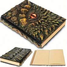 1pc 3D Longan Embossed Dragon Diary Writing Notebook Men/Women Handmade Travel DiaryNotebook For Gragon Enthusiasts Resin Carving Notebook Blank Paper 120 Sheets 240 Pages - Multicolor - View 11