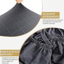 Fundas para sillas Pack de 6 fundas para sillas de comedor Removibles Y Lavables Fundas Decorativas de Sillas de Comedor Duradera Poliéster funda para sillas,para Comedor, Hotel, Comedor, Ceremonia - Gris Oscuro - Ver 3