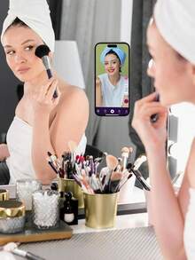 新款硅胶吸盘卡套，方形单面手机吸盘支架，粘性手机壳支架，硅胶手机配件，兼容苹果和安卓手机，自粘吸盘手机支架，多功能硅胶手机口袋吸盘手机壳 - 彩色 - 查看 7