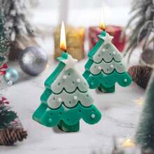 Christmas Scented Candles - Xmas Tree Shaped Soy Wax Aesthetic Candles, Cute Aromatherapy Burning Candles For Christmas Party, Holiday, New Year & Home Table Decor
