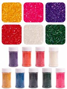 85g/3oz Multicolored Large And Small Crystals. Cake Decorating Sprinkles. Sparkling Crystals For Baking Cupcakes, Donuts, And Ice Cream Decorations. Dessert Decorations For Christmas, Halloween, Weddings, And Birthdays.For Decoration Only - Multicolor - View 1