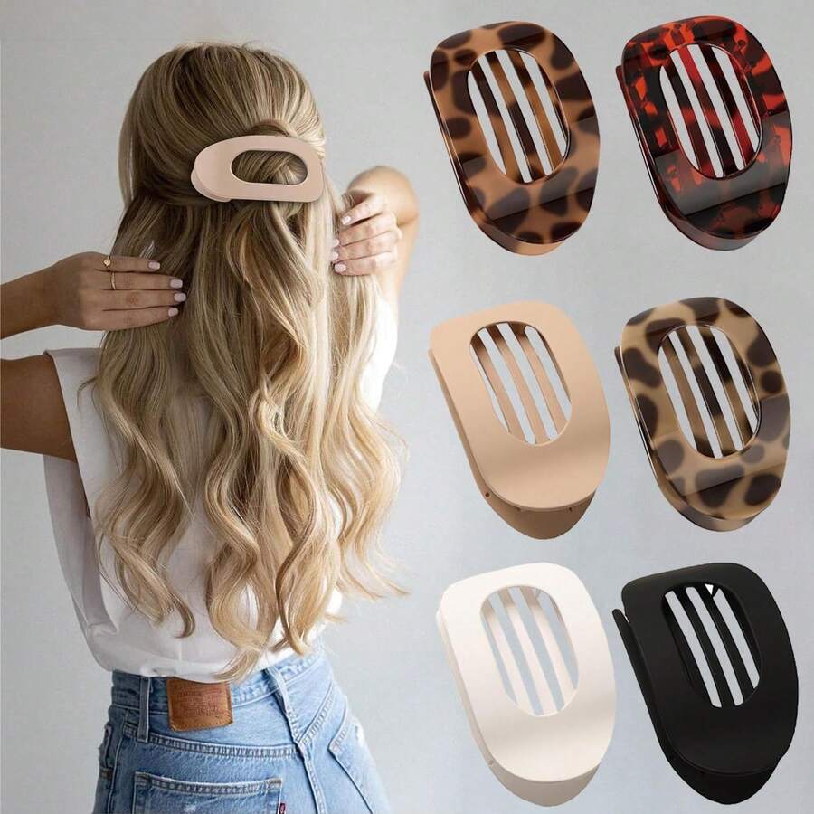 Horquillas Planas para Cabello, Pinzas para el Cabello Planas y Curvas para Mujeres Cómodas, Pinzasómicas Curvas para el Cabello Antideslizante para Cabello Grueso y - 1 - Ver 1