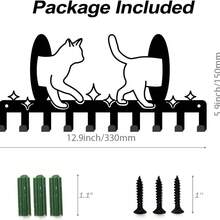 1 件可爱黑猫铁艺钥匙扣，装饰性钥匙收纳架壁钩，适用于客厅、卧室、办公室、乔迁和生日礼物