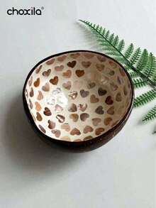 choxila 2 piezas Tazones de coco para dulces, recipiente de almacenamiento de joyas, recipiente de almacenamiento, recipiente para dulces, soporte para frutos secos, soporte para velas, útiles escolares, regalo de Navidad, vuelta al colegio, Día Nacional de Arabia Saudita - Cuenco de cáscara de coco - Ver 3