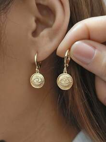 زوج من أقراط قلادة الهلال والبرق المطلي بالذهب عيار 18 قيراط بتصميم بسيط وأنيق، مناسب للنساء للاستخدام اليومي والتنقل والعطلات والحفلات والسفر كهدية