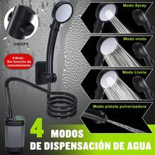 Regadera Portatil Recargable, [Larga Duración] Spopal 6000mAh Regadera Camping Electrica con Pantalla LED, 4 Modos de Pulverización, Ducha Portatil IPX7 Impermeable para Senderismo, Viajes, Coche - blanco - Ver 10