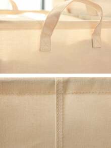 1PC Large Capacity Clothes Basket Laundry Hamper For Dirty Clothing Toys And Sundries Versatile Organizer Box For Bedroom Bathroom And Home /Summer/Back To School - Beige - View 6