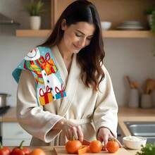 1 set/2 buc/100 buc lavete de bucătărie și lavete imprimate cu oameni de zăpadă, potrivite pentru decorarea interioară în restaurante, bucătării și băi, decorarea petrecerilor, cadouri de festival și pot fi oferite și ca cadouri de Crăciun.