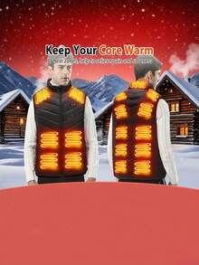 Novo colete aquecido para áreas externas, unissex, colete aquecido para áreas externas no inverno, colete aquecido por USB com 25 zonas de aquecimento (excluindo bateria) para acampamentos ao ar livre no outono e inverno, caça e caminhadas