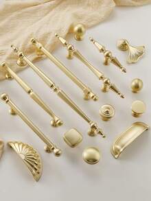 Gold Full Set Furniture Handles, Suitable For Any Furniture Including Drawers, Cabinets, Doors, Made Of Zinc Alloy, French Luxury Style Cabinet Pulls - Gold - View 3
