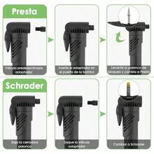 WOTOW Bomba de Bicicleta Ciclismo, Bomba de Aire Portátil, Kit de Reparación de Neumático Válvula Presta Schrader para Bicicleta Montaña Carretera BMX Balones Deportivos - Mini Negro 120PSI - Ver 2