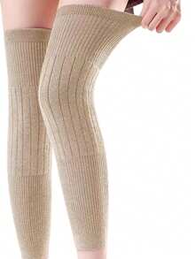 Extra Thick & Long Leg Warmers For Elderly, Knee Protection, Winter Thermal Leg Sleeves - Multicolor - View 13