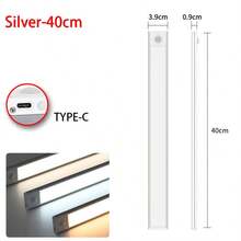 1 件厨房 LED 运动传感器橱柜照明，可充电铝制台下灯，7.87 英寸/11.8 英寸/15.7 英寸/19.7 英寸/23.6 英寸，无线磁性夜灯适用于衣柜壁橱橱柜楼梯走廊架子 - 鋁製三色櫥櫃燈 - 查看 15