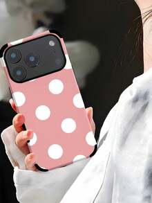 An Elegant Phone Case That Does Not Include A Lanyard Or Stand. This Leather Phone Case Features A Minimalist And Pretty Polka Dot Design. It's A 1-Piece Case With A Black And White Polka Dot Print. The Soft Leather Case Has A Modern, Minimalist French Boho Style And Is Compatible With The  Galaxy S24 Ultra, S17 Pro, S16 Pro, S12 Pro, S13, S14 Plus, S15 Pro, S16 Pro, And S11/S13 Pro Spring. - 粉色 - 查看 11