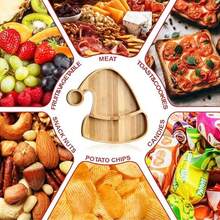 1/8PCS Christmas Wooden Serving Tray, Wooden Serving Platter, Elk Shape Serving Tray, Christmas Hat Shape Tray, Roasted Meat Tray, Snack Fruit Salad Tray, Kitchen Plate, Christmas Gift, Housewarming Wedding Gift