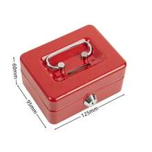 1PC Metal Cash Box With Key Lock, Note And Coin Safe Box, Portable Large Double Layer Cash Box With Fixed Coin Tray And 2 Keys, Money Tin Black.