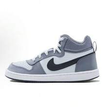 Nike Classic Versatile Comfortable Women's Mid-Top Casual Sneakers, New Court Borough Low Model, Durable Rubber Outsole, Outdoor Sports Skateboarding Shoes, Fashionable Grey Color Scheme, Casual Flat Shoes, Treasure Shoes 839977-009 - Off-white - View 2