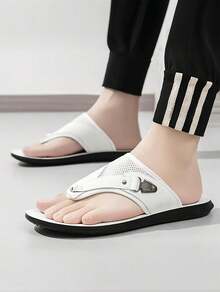 Indoor Men's Flip Flops, Cross Strap Design, Simple And Elegant, Comfortable And Durable, Outdoor Beach Shoes, Indoor And Outdoor Home Slippers