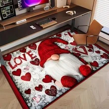 1 pieza Alfombra de Gnomo Rojo, Decoración del Día de San Valentín, Adecuada para Sala de Estar/Dormitorio/Oficina/Patio/Jardín, Acogedor y Elegante, Felpudo de Interior y Exterior, Alfombra Pequeña, Felpudo de Bienvenida, Alfombra, Felpudo Exterior, Alfombra de Cocina, Decoración del Hogar, Felpudo de Entrada, Alfombra Pequeña de Área, Almohadilla Exterior, Decoración del Hogar, Alfombra de Área, Alfombra de Jardín, Alfombra Lavable