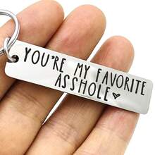 1pc Stainless Steel Keychain - "You Are My Love" Engraved Message, 304 Stainless Steel Keyring With Clip, Ideal Gift For Him Or Her On Valentine's Day, Humorous Accessory | Meaningful Message | Durable Keychain