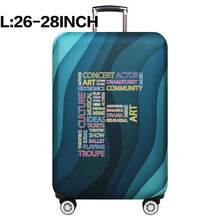 弹性行李箱套旅行箱套，带文字字母印花，适用于 18 至 32 英寸行李保护套，适用于户外旅行商务时尚图形图案，适用于男女旅行配件涤纶行李箱学生返校用品袋，适用于学校配件，行李保护器返校用品大学宿舍学生必备品，适用于男士女士假期旅行必备品户外包，适用于学校配件 - 藍色 - 查看 64