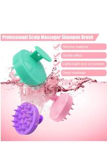2/3 件头皮按摩器头发生长，男女成人，头皮清洗器洗发刷，硅胶发刷，头发按摩器头皮深层清洁去屑，头皮按摩工具。 - 彩色 - 查看 10