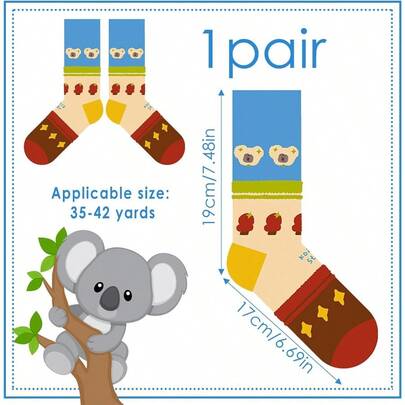 Panemy Women's Cozy Socks, 1 Pair Of Winter Cozy Socks, Fuzzy Socks, Cartoon Koala Fluffy Socks For Women, Sweat-Absorbent And Odor-Inhibiting, Fluffy Socks 35-42, Cute And Soft Socks