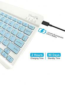 AKKHOO 10-Inch Ultra-Thin Wireless Keyboard, Rechargeable & Silent, For Tablet/Laptop, IPad Mini Keyboard, Size: 9.84in*5.90in*0.24in