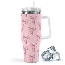 1pc 40oz Stainless Steel Insulated Travel Tumbler With Handle, Keeps Drinks Hot & Cold, Perfect For Hiking & Office Use - 粉色 - 查看 1