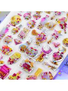 4/1 Pc Cute 3D Stickers, Diamond Bubble Stickers, Handmade Sticker Art, Luggage Decor, Handcraft Toy Gift, Random Color & Style - Purple - View 8