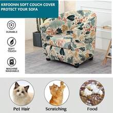 KRFOONN Club Chair Slipcover 2 Piece Stretch Printed Round Barrel Chair Covers Removable Tub Chair Slipcover With Elastic Bottom Chair Coverings Furniture Protector Cover For Living Room, B56