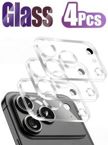 4片装透明钢化玻璃相机镜头保护膜，兼容 17、16 Pro Max系列，9H硬度，防爆防刮，手机镜头保护膜 - 無色 - 查看 18